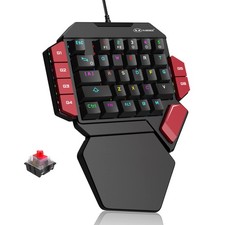 One Handed Professional Gaming Keyboard RGB 35 Keys Red Switch PC Gamer picture