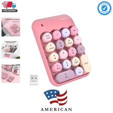 Wireless Number Pads - Pink Numeric Keypad 18 Keys USB 2.4G Round Keycap Colo... picture