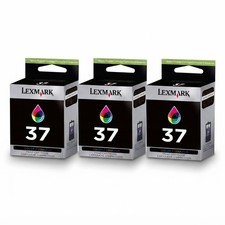 3x Genuine Lexmark COLOR 37 Ink Cartridge X Series X5650 X4650 Z Series Z2420 ✅ picture