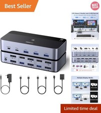 Effortless Dual Monitor Management: 8K DisplayPort KVM Switch with USB Ports picture