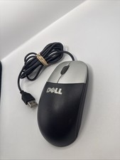 Vintage Dell UVDEL1 Wired USB Optical Mouse Black Silver M-0C8639 picture