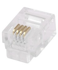 50 RJ11 Modular Plugs 6P4C 50 pcs Pack Crimp On Round Stranded Wire Plug RJ-11  picture
