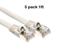 5 Pack 1ft Cat6a FTP Shielded Network Patch Cable picture