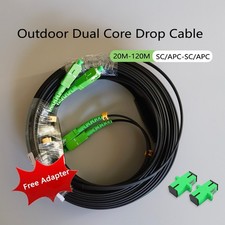 Outdoor Single Mode Double Core Optical Fiber Drop Cable SC/APC-SC/APC 20M-120M picture