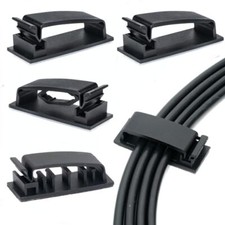 Cable Clips 50PCS, Self Adhesive Cable Management Clips, Cord Mix-50Pack Black picture