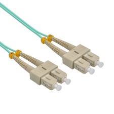 5 Pack of 7m SC/UPC-SC/UPC OM3 Multimode Duplex OFNR 2.0mm Aqua Fiber Optic Patc picture