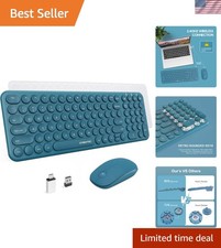 Cute Kawaii Wireless Keyboard Mouse Set - Compact & Ergonomic for Home Office picture