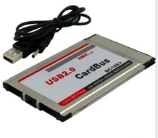 PCMCIA to USB 2.0 CardBus Dual 2 Port 480M Card Adapter for Laptop Notebook picture