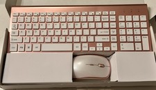 Joyaccess Wireless, Quiet, Slim Keyboard & Mouse KB2US & M5 Pink & White-in box picture