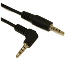 2ft 3.5mm 4 Conductor TRRS ANGLED/STRAIGHT Mini +Mic / Video M/M Cable picture