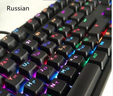 104 Key Korean Russian Backlit Keycap OEM Profile Keycaps for Cherry MX Keyboard picture