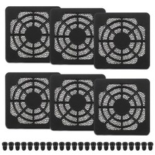 6 Pcs 50mm Fan Filter Grill Plastic Ventilation Grill Cover with Screws, Black picture