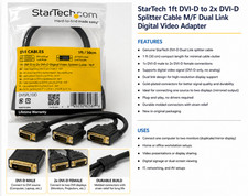 Digital Video Splitter Cable 1 ft DVI-D to 2x DVI-D M/F Dual Link Digital Video picture