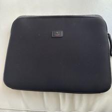 TUMI Black Neoprene Leather Trim Zip Closure Laptop Cas picture
