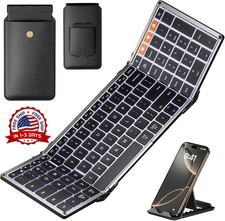 Teclado plegable portátil Bluetooth retroiluminado para iPad,tablet y smartphone picture
