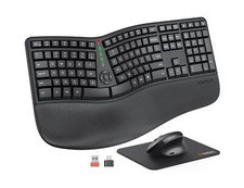 MEETION Ergonomic Wireless Keyboard and Mouse, Ergo Keyboard with Vertical Mo... picture