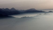 Landscape mist mountains Custom Gaming Mat Desk picture