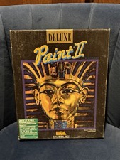 Deluxe Paint II IBM PC 5.25” Floppy Complete Box Manual EA Vintage Software picture