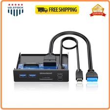 GRAUGEAR 3.5 Inch Front Panel USB C Hub SD microSD Card Reader 20Gbps G-MP01CR picture