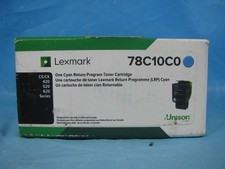 GENUINE LEXMARK 78C10C0 CYAN RETURN PROGRAM TONER CARTRIDGE - NEW picture