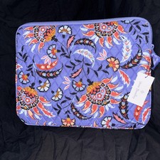 VERA BRADLEY Laptop Sleeve Case Factory Style MURAL GARDEN Floral Purple NWT $55 picture