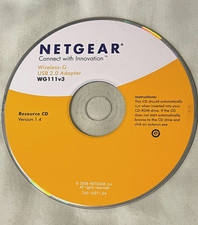 Netgear WG111v3 WiFi USB Internet Adapter Install CD OEM Compact Disc picture