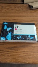 Genuine HP 738 Magenta 130ml DesignJet Ink Cartridge 498N6A New Sealed picture