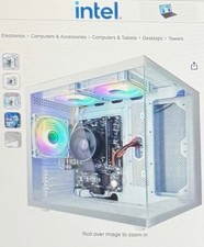Suevery White RGB Gaming Tower Desktop with HDMI, USB, Glass Side Panel picture