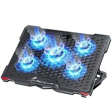 Laptop Cooling Pad 5 Fans Up to 17.3 Inch Heavy Notebook Cooler, Blue LED Lights picture