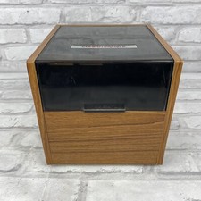 COMPUTERMATE 5.25 Floppy Disc Holder Computer Storage Wood Grain Brown Vintage picture