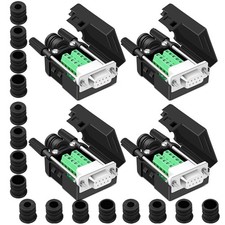 4PCS DB9 Female Breakout Connector,DB9 Solderless RS232 D-SUB Serial to 9-pin Po picture
