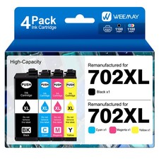 4PK 702XL T702XL Ink Cartridges For Epson WorkForce Pro WF-3720 WF-3730 WF-3733 picture