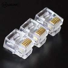 500pcs RJ12 Pass Through Modular Plug Network Cable Connector End  6P6C picture
