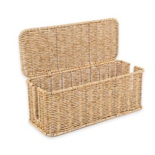 Cable Management , Handmade Rattan Cable Organizer with 2 Open Slots, Cord Hi... picture