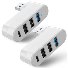 2 Pack 4in1 USB 3.0 Hub Multi Port Adapter With 3 USB And 1 USB C Ports picture