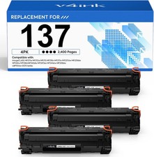 v4ink 137 Black Toner Cartridge Replacement for Canon CRG137 (4-Pack) picture