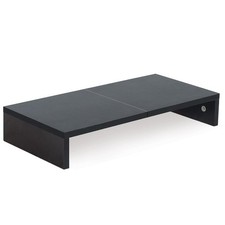 TEAMIX 20 Inch Monitor Stand Riser for Desk, Wood Computer Stand, Black picture