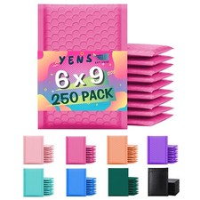 Yens® 250 #0 Poly Bubble Padded Envelopes Mailers 6 X 9 -Hot Pink picture