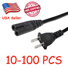 Lot of 1-100 Standard 6ft 2-Prong AC Power Cord/Cable for PS2 PS3 Slim Laptop picture