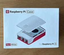 Official Raspberry Pi 5 Case Red White w Cooling Fan OEM SC1159 picture