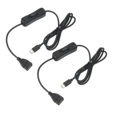 3.28ft USB Extension Cable Type C to USB Female 66W Data Power Cord Black 2Pack picture