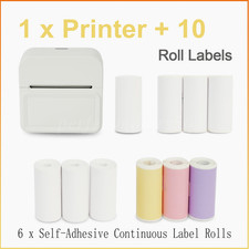 Portable Mini Pocket Thermal Printer Wireless Bluetooth Label Maker +multi paper picture