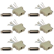 6 Pcs DB25 25-Pin Female to RJ45 8P8C Network Adapter Converter Modular Ivory picture