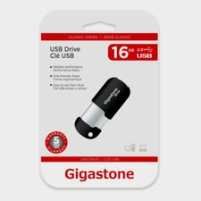 Gigastone GS-Z16GCNBL-R 16GB Classic Cap Less USB 2.0 FLASH DRIVE Black/Silver picture