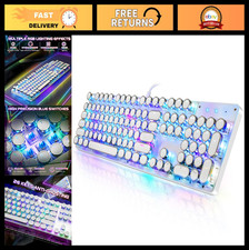 Retro Typewriter Mechanical Gaming Keyboard RGB Backlit Wired Blue Switch 104 Ke picture