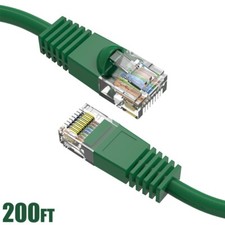 200FT Cat5E RJ45 Ethernet LAN Network UTP Snagless Patch Cable Pure Copper Green picture