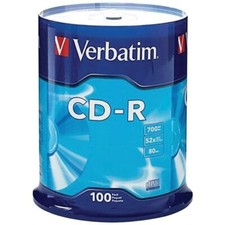 Verbatim 94554 700 MB 80-Minute 52x CD-Rs (100 Pack) picture