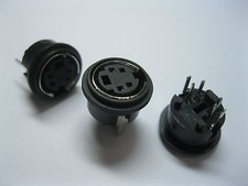 50 Pcs Mini 4 Pin Circular PCB Mount DIN Connector Snap and Lock Vertical New picture