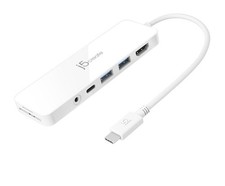j5create USB-C Multi-Port Hub With Power Delivery, White, JCD373 picture
