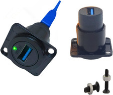 USB 3.0 Female to Female D-Panel Mount Coupler Solderless Adapter 5Gbps for Audi picture